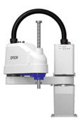 A large white machine with blue accents.