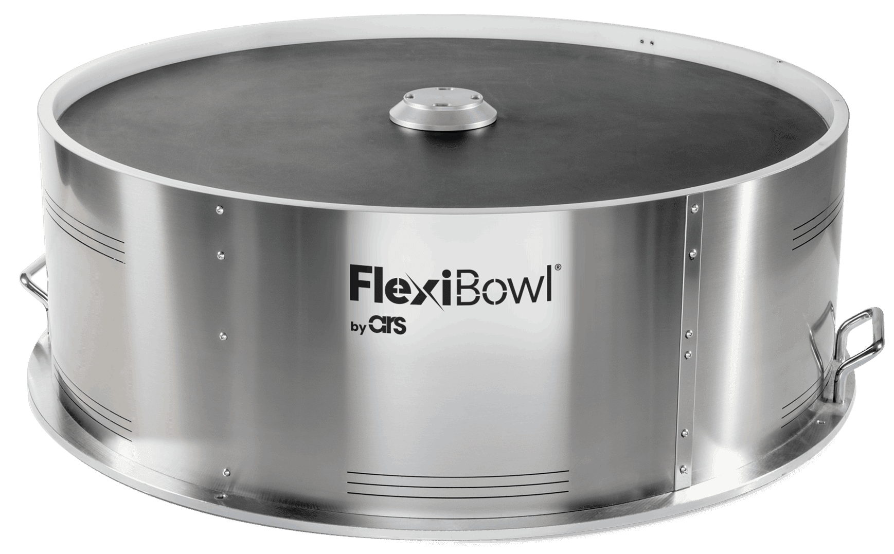 A large metal bowl with the lid up.