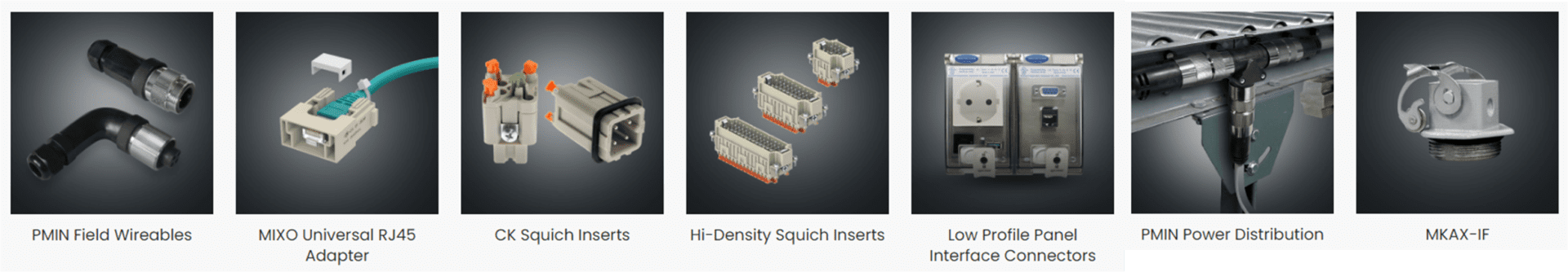 A series of three images showing the different types of connectors.