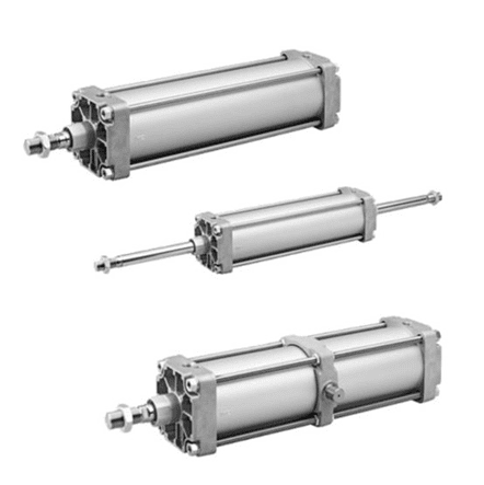 Three different sizes of cylinders with a metal cylinder on top.