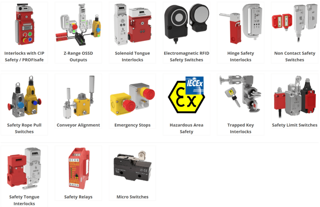 A series of safety products and accessories.