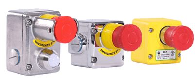 A group of three different types of buttons.