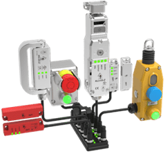 A group of electrical components sitting on top of a green background.