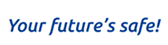 A blue and white logo for future 's