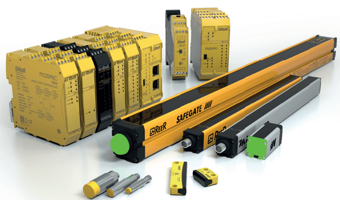 A group of yellow and black electrical equipment.