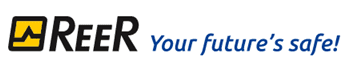 A blue and white logo of your future