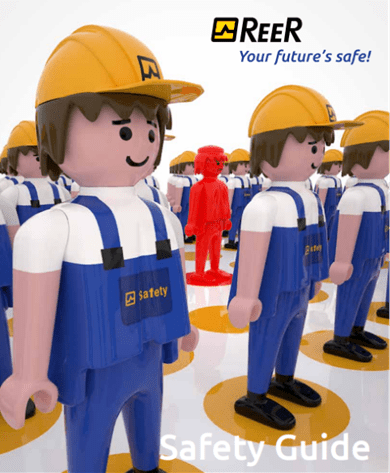 A group of toy workers in blue and yellow uniforms.