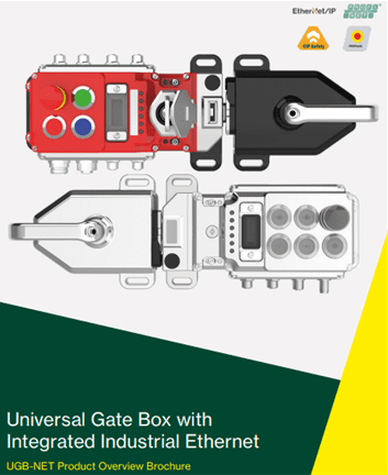 A drawing of the top and bottom parts of a universal gate box.