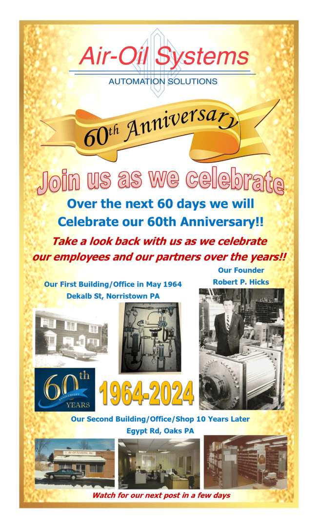 A poster advertising the 6 0 th anniversary of our company.