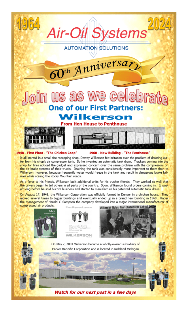 A flyer for the wilkerson 6 0 th anniversary.