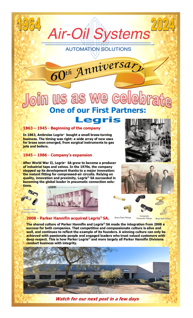 A poster with an image of people and buildings.