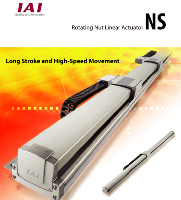 A brochure of the rotating nut linear actuator ns