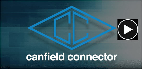 A blue and white logo of the company cranfield connection.