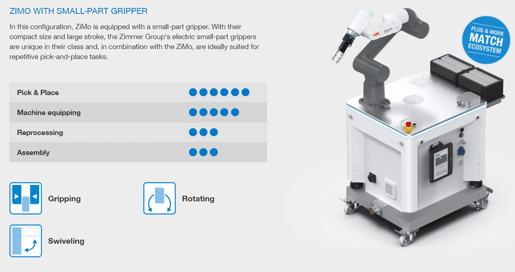 A robot that is standing up and has some type of tool in it.