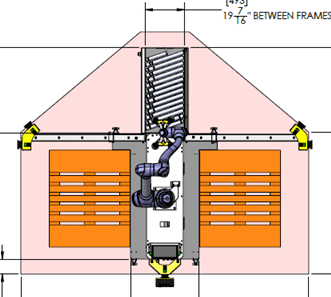 A drawing of the inside of a building with an air vent.