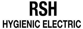 A green background with the words rsh and electronic elements written in black.