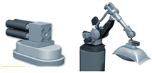 A picture of two different types of machines.
