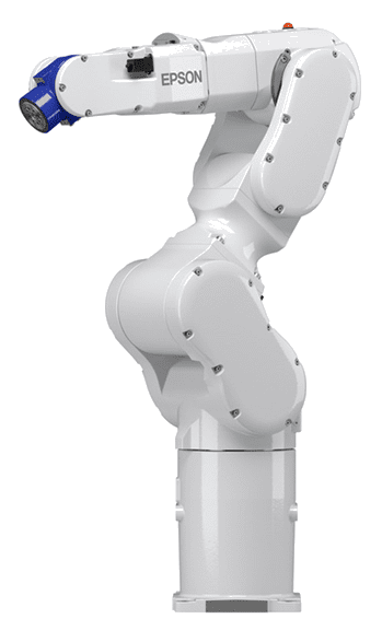 A white plastic arm with several holes in it.