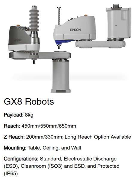 A picture of the gx 8 robot.