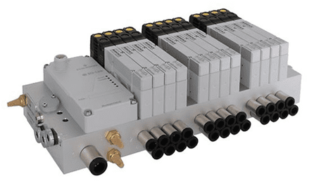 A bunch of wires are connected to the back of a block