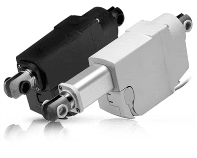 A black and white picture of two different types of actuators.