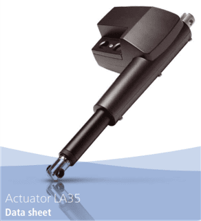 A picture of an actuator that is attached to the side of a device.