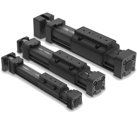 A group of three black cylinders on top of each other.