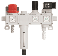 A picture of the front view of a manifold.