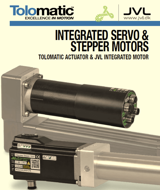 A brochure of the integrated servo and stepper motors.
