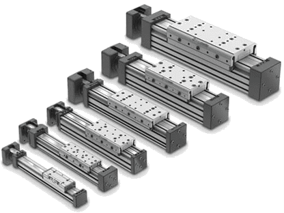 A series of four different types of linear motion systems.