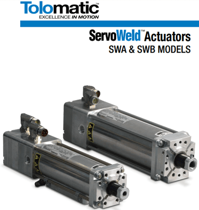 Two servo-weld actuators are shown side by side.