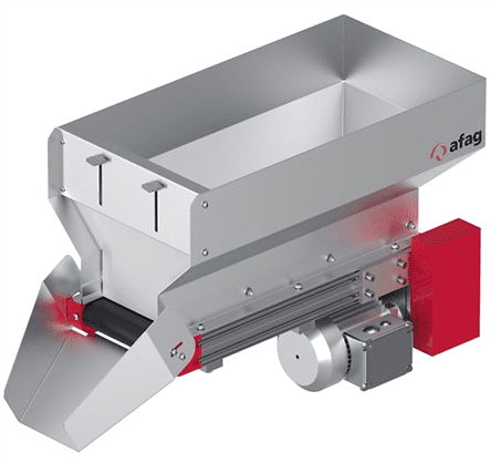 A drawing of an industrial machine with a red handle.