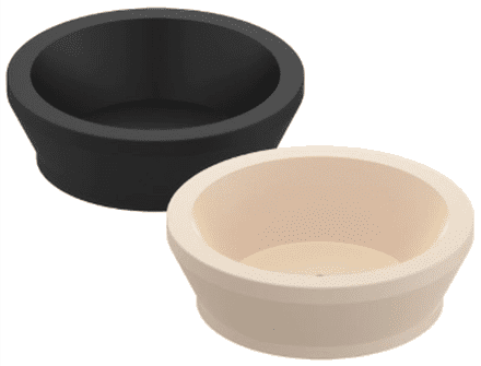 Two bowls are shown side by side on a green background.