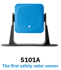 S101A blue sensor device mounted on a black stand.