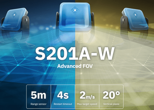 S201A-W advanced FOV sensor with 5m range and 20° angle.