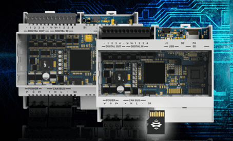 Close-up of a computer motherboard with integrated circuits and connectors.