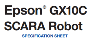 Logo and text for Parallax Robot on a specification sheet.