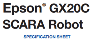 Title page of a specification sheet for the GX3 PARARA Robot.