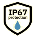 IP67 protection badge with water drop symbol.