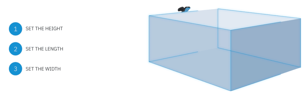 A butterfly lands on the edge of a transparent glass box.