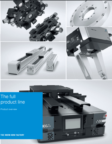 Various industrial linear actuators and mechanical components in a clean setting.