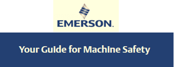 Emerson logo on a guide for machine safety.