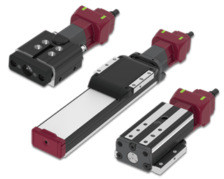 Three red and black electrical connectors with metal contacts.