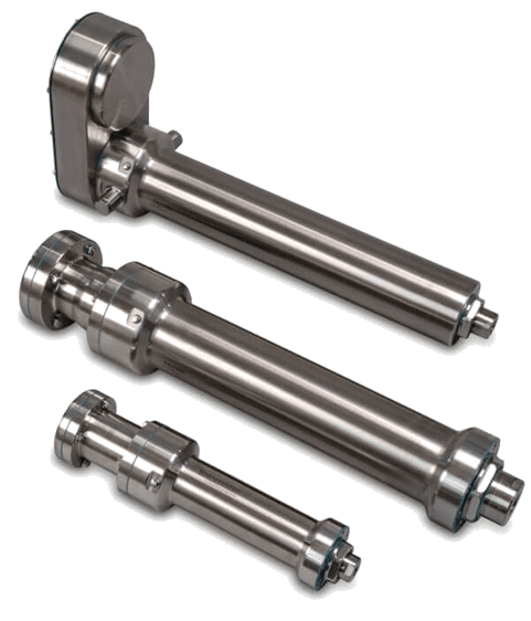 Three metal drill bits of varying sizes.