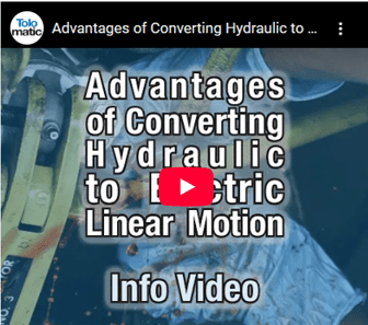 Video thumbnail about advantages of converting hydraulic to electric linear motion.
