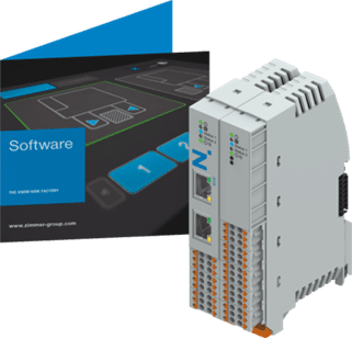 DIN-rail industrial I/O module with software