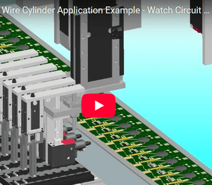 Automated PCB assembly line with green circuit boards