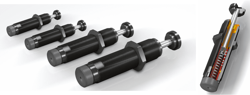 Adjustable hydraulic shock absorbers with cutaway
