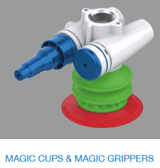 Vacuum suction cup gripper with green bellows