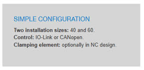 Simple configuration panel listing sizes and controls
